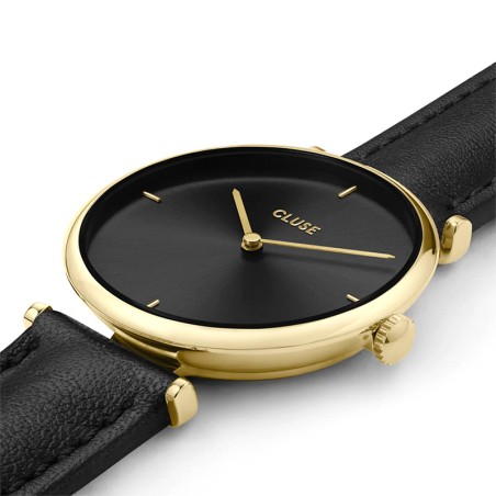 Montre femme cluse triomphe cuir noir – analogiques