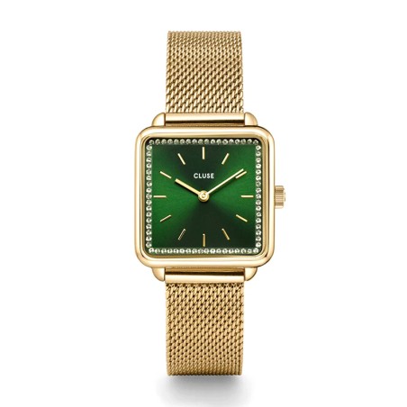 Montre femme cluse tetragone acier doré – analogiques