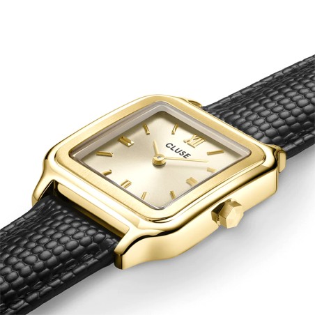 Montre femme cluse gracieuse cuir noir – analogiques