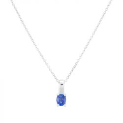 Collier femme garel tara or blanc 750/1000 saphir - colliers-femme - edora - 0