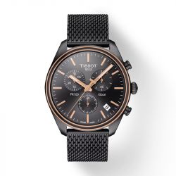 Montre chronographe homme tissot pr 100 acier inoxydable 316l noir - chronographes - edora - 0