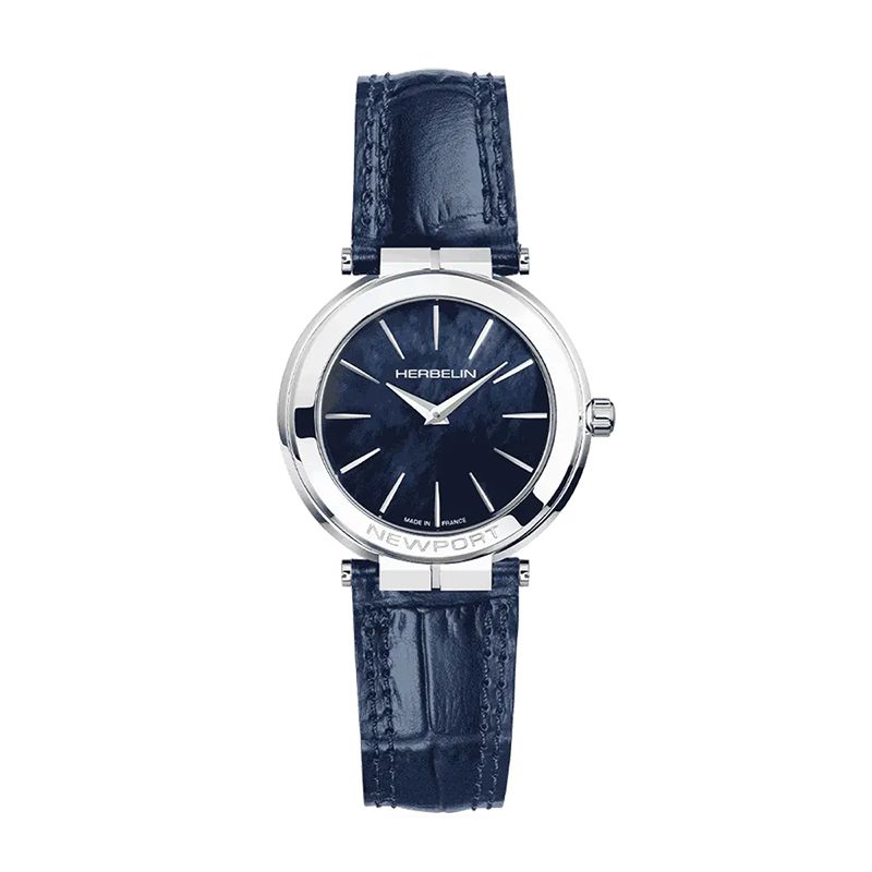 Montre femme michel herbelin newport slim cuir bleu 16922ap60bl - analogiques - edora