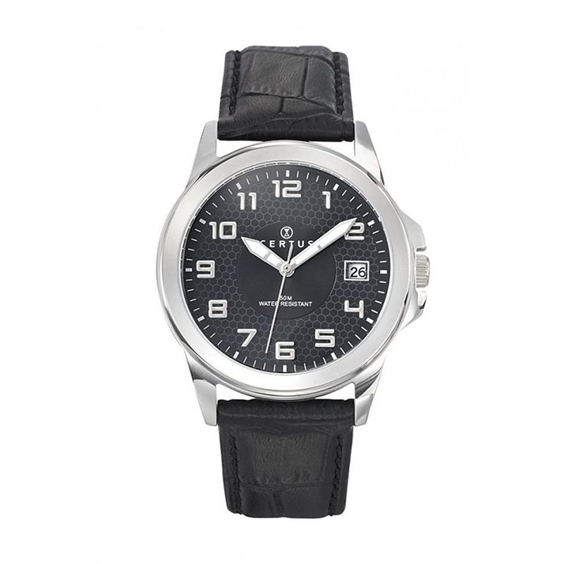 Montre homme certus cuir noir - analogiques - edora