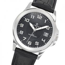 Montre homme certus cuir noir - analogiques - edora - 1