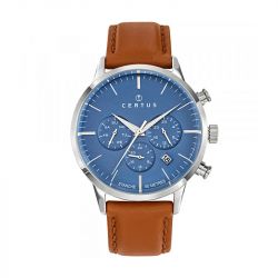 Montre chronographe homme certus cuir brun - chronographes - edora - 0