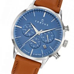 Montre chronographe homme certus cuir brun - chronographes - edora - 1