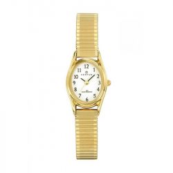 Montre femme certus ovale acier inoxydable doré - analogiques - edora - 0