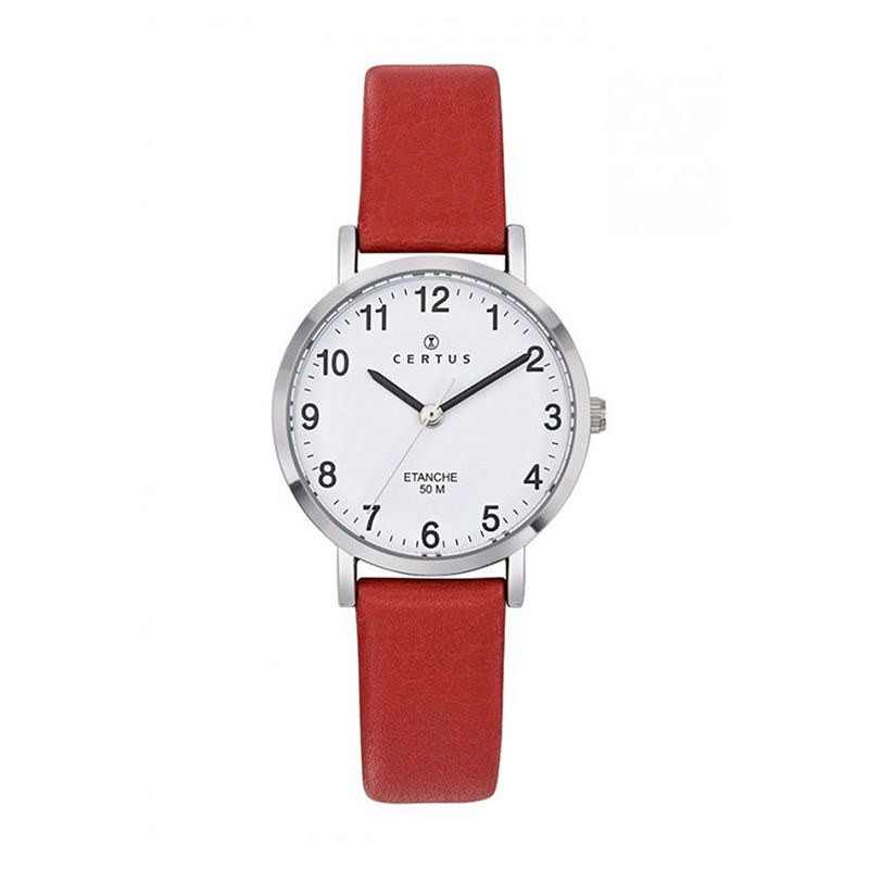 Montre femme certus cuir rouge - analogiques - edora