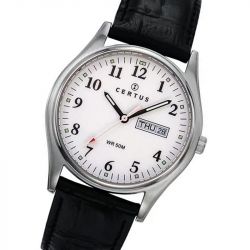 Montre homme certus cuir noir - analogiques - edora - 1