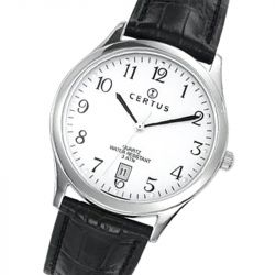 Montre homme certus cuir noir - analogiques - edora - 1