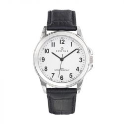 Montre homme certus cuir noir - analogiques - edora - 0