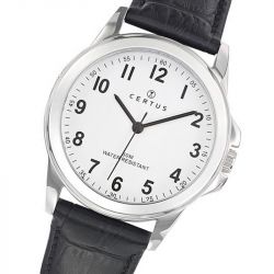 Montre homme certus cuir noir - analogiques - edora - 1
