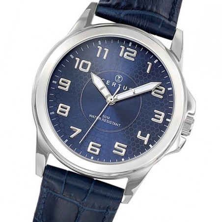 Montre Homme CERTUS Cuir Bleu