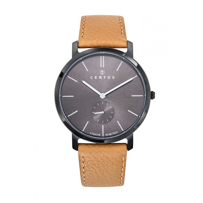 Montre homme certus cuir brun - analogiques - edora