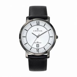 Montre homme certus cuir noir - analogiques - edora - 0