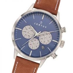 Montre chronographe homme certus cuir brun - chronographes - edora - 1