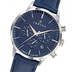 Montre chronographe homme certus cuir bleu - chronographes - edora - 1