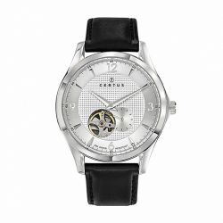 Montre automatique homme certus open heart cuir noir - automatiques - edora - 0