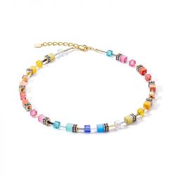 Collier femme coeur de lion geocube® iconic classic multicolore acier doré - colliers-femme - edora - 0