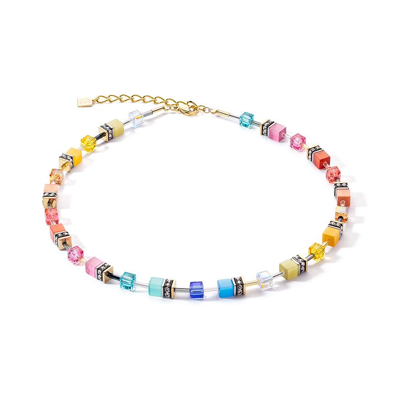 Collier femme coeur de lion geocube® iconic classic multicolore acier doré - colliers-femme - edora