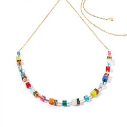 Collier femme coeur de lion geocube® iconic nature chain dopamin acier doré - colliers-femme - edora - 0