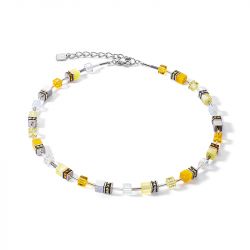 Collier femme coeur de lion geocube® iconic joyful colours jaune acier inoxydable - plus-de-colliers-femmes - edora - 0
