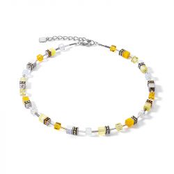 Collier femme coeur de lion geocube® iconic joyful colours jaune acier inoxydable - colliers-femme - edora - 0