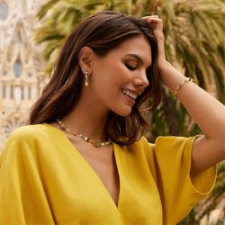 Collier femme coeur de lion geocube® iconic joyful colours jaune acier inoxydable - colliers-femme - edora - 1