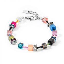 Bracelet femme coeur de lion geocube® iconic multicolore fancy acier inoxydable - plus-de-bracelets-femmes - edora - 0
