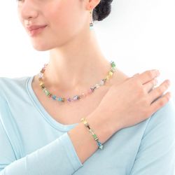 Bracelet femme coeur de lion geocube® iconic gentle multicolore acier doré - plus-de-bracelets-femmes - edora - 1