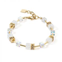 Bracelet femme coeur de lion geocube® iconic nature or blanc acier doré - plus-de-bracelets-femmes - edora - 0