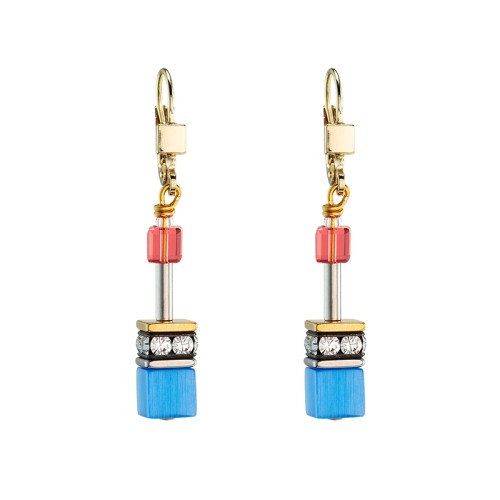 Boucles d'Oreilles Femme COEUR DE LION GEOCUBE® ICONIC CLASSIC MULTICOLORE OR Acier Doré