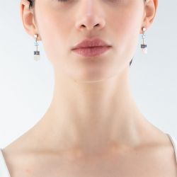 Boucles d’oreilles or, argent, fantaisie & diamant - matières (4) - pendantes - edora - 2