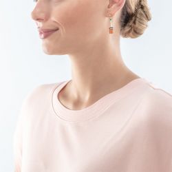 Boucles d’oreilles pendantes argent, or, perles & or blanc femme - pendantes - edora - 2