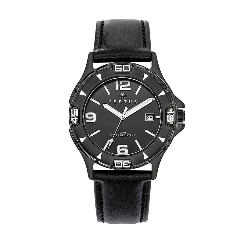 Montre homme analogique certus cuir noir 611069 - montres-homme - edora