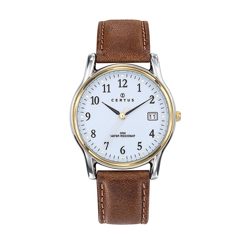 Montre homme analogique certus cuir marron 611275 - montres-homme - edora