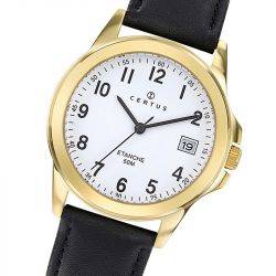 Montre homme certus cuir noir 612384 - montres-homme - edora - 1
