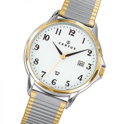 Montre homme certus acier inoxydable bicolore - analogiques - edora - 1