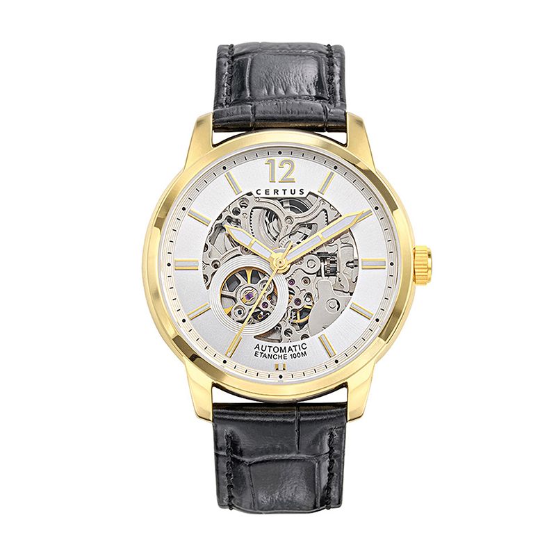 Montre homme automatique certus cuir noir 616503 - montres-homme - edora