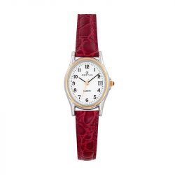 Montre femme certus cuir rouge - analogiques - edora - 0
