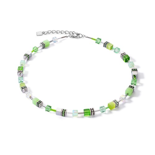 Collier Femme CŒUR DE LION GEOCUBE® ICONIC JOYFUL COLOURS VERT Acier Inoxydable