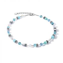 Collier femme cŒur de lion geocube® iconic joyful colours bleu acier inoxydable - colliers-femme - edora - 0