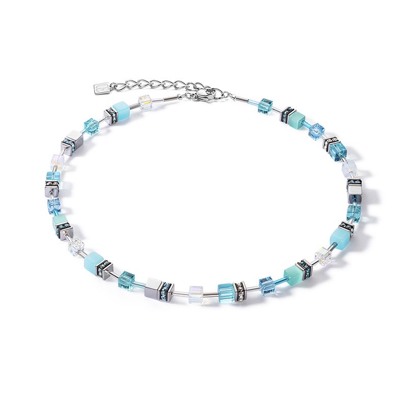 Collier femme cŒur de lion geocube® iconic joyful colours bleu acier inoxydable - colliers-femme - edora