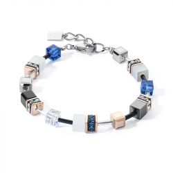 Bracelet femme coeur de lion geocube® iconic capri bleu acier inoxydable - bracelets-femme - edora - 0