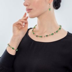 Collier femme cŒur de lion geocube® iconic monochrome vert acier inoxydable - plus-de-colliers-femmes - edora - 1