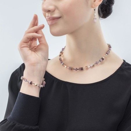 Collier Femme CŒUR DE LION GEOCUBE® ICONIC MONOCHROME LILAS Acier Inoxydable