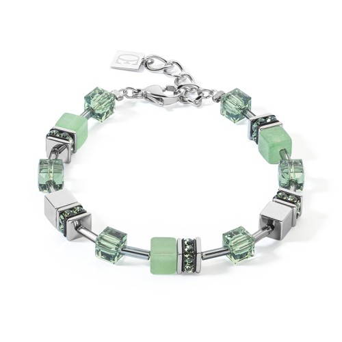 Bracelet Femme COEUR DE LION GEOCUBE® ICONIC PRECIOUS VERT Acier Inoxydable