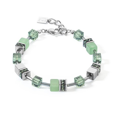 Bracelet femme coeur de lion geocube® iconic precious vert acier inoxydable – bracelets femme