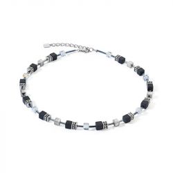 Collier femme cŒur de lion geocube® iconic precious onyx cristal-noir acier inoxydable - colliers-femme - edora - 0