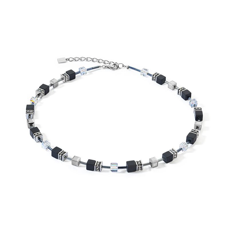 Collier femme cŒur de lion geocube® iconic precious onyx cristal-noir acier inoxydable - colliers-femme - edora